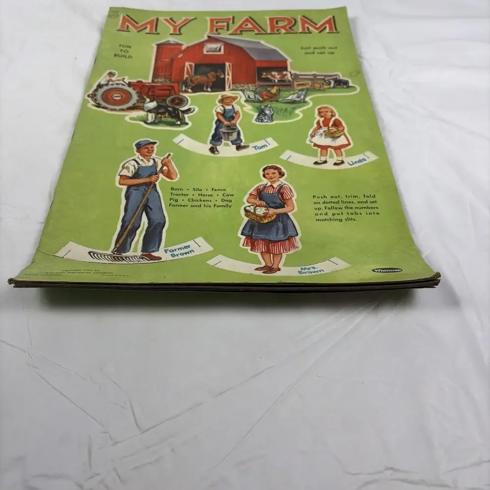 MY FARM Cut-out Building Book 1955 Whitman